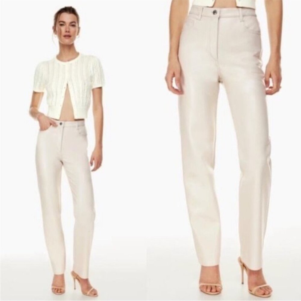 Aritzia Wilfred Melina Super High Rise Pants- faux Leather Size 8